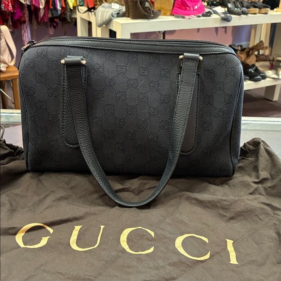 Gucci Handbags - Gucci Black monogram and leather purse